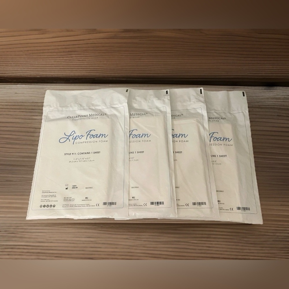 ClearPoint Medical Lipo Foam Style 911 11.5” x 7.75” x 0.5” NEW 4-Pack